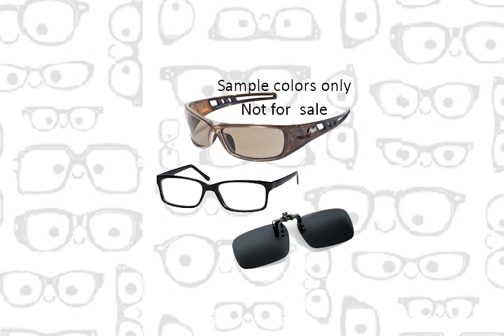 Sample models of protective eye wear
for use by diabetics.