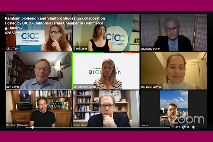 Panelists participating in the AFORAM-CICC webinar. Photography: Rambam HCC