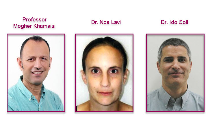 Professor Mogher Khamaisi, Dr. Noa Lavi, Dr. Ido Solt (see text for details).Photography: Rambam HCC