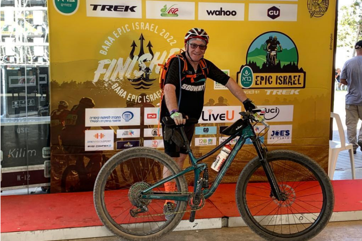 Elias Permutter, after placing third in a recent cross-country mountain bike race. 
Photoography: Courtesy of Elias Perlmutter.