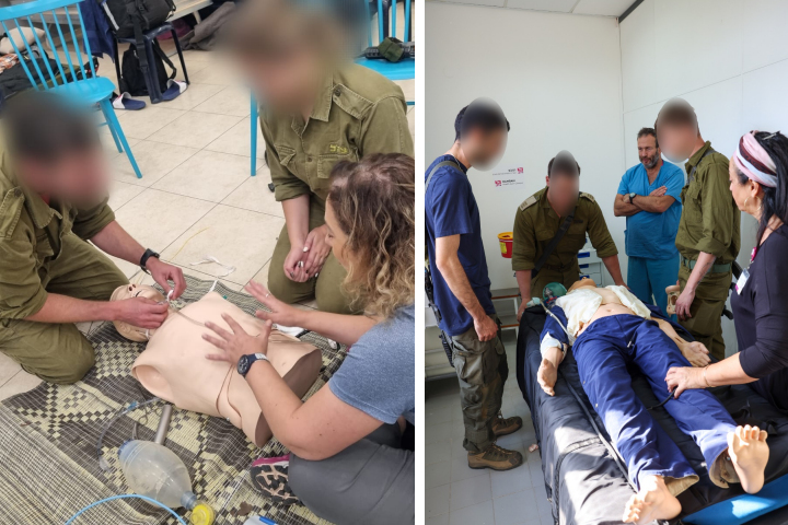 Triage teams engaged in emergency simulations with IDF soldiers. Photography: Rambam HCC.