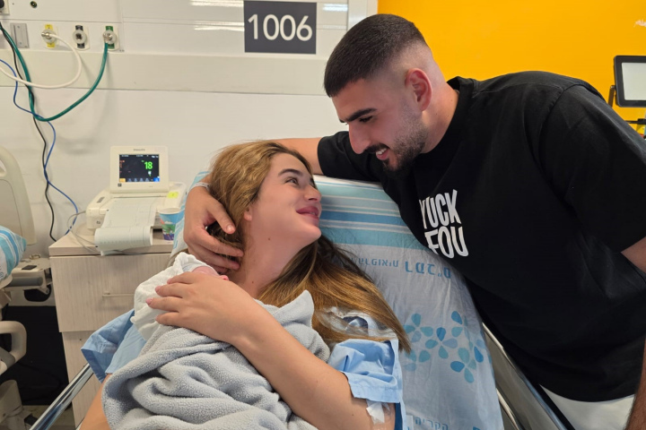 Yuval and Yarin welcomed their son in the maternity section of the fortified underground emergency hospital at Rambam. Photography: Rambam HCC