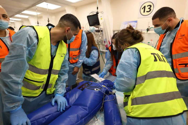 An emergency preparedness drill at Rambam. Photography: Rambam HCC.