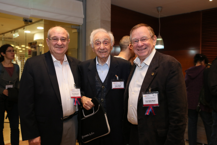 ​(L-R) Professor Peretz Lavie,
Mr. Uzia Galil and Professor Rafi Beyar
Photo Credit: Pioter Fliter
