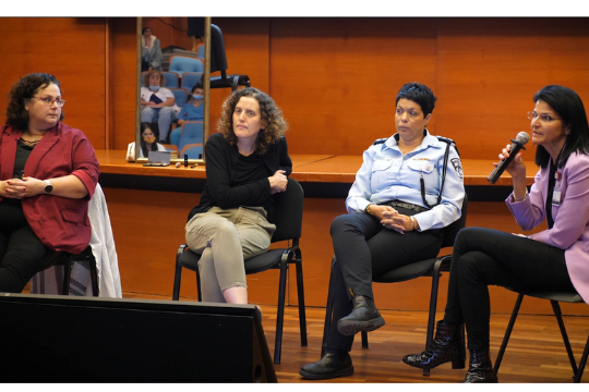 Photo: International Day for the Elimination of Violence Against Women marked at Rambam HCC - (L-R) Iris Masri who recounted her personal story, Zohar Bar-On, Social Worker -  Center for Prevention and Treatment of Domestic Violence, Haifa, Eden Avni, S