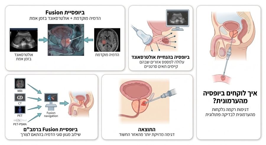 הדגמה של תהליך הביופסיה מהערמונית